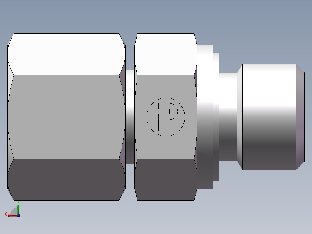 直通公制螺纹组合接头、2MC-14-16WD后视图