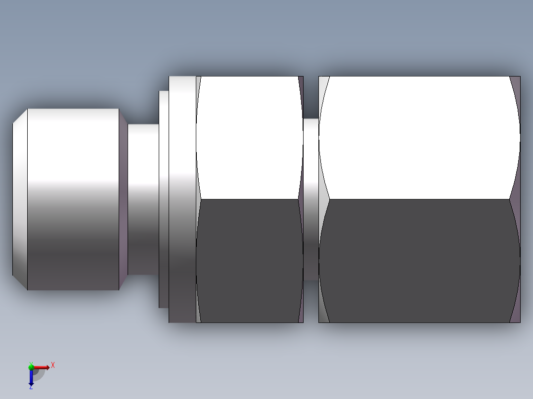 直通公制螺纹组合接头、2MC-14-16WD俯视图