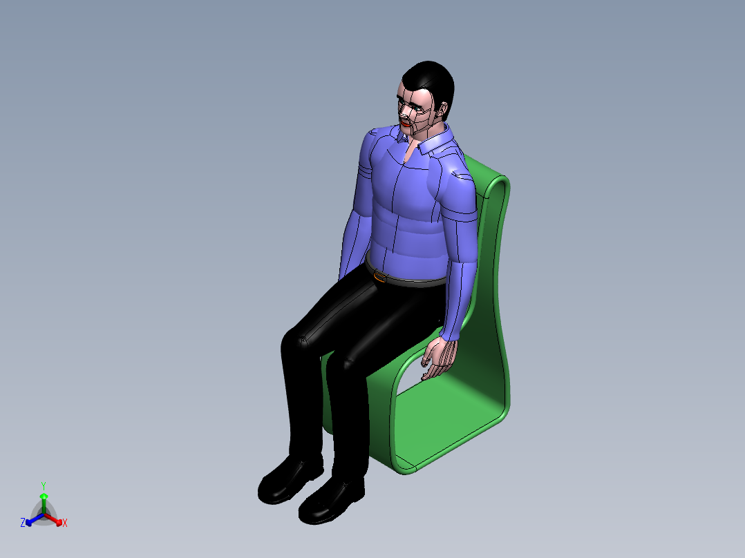 人体模型(60)正等轴测图