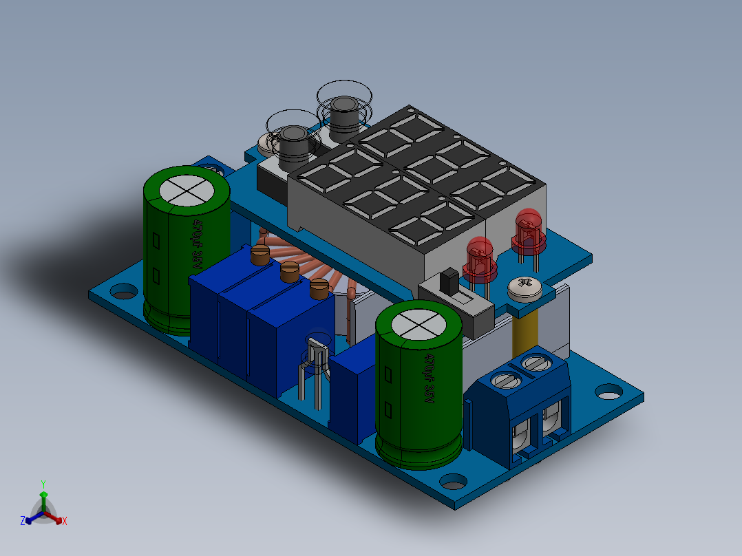 电路板、主板(205)正等轴测图