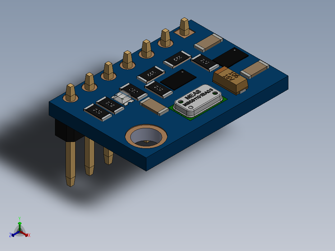 A0002840-GY-63-MS5611-压力传感器正等轴测图