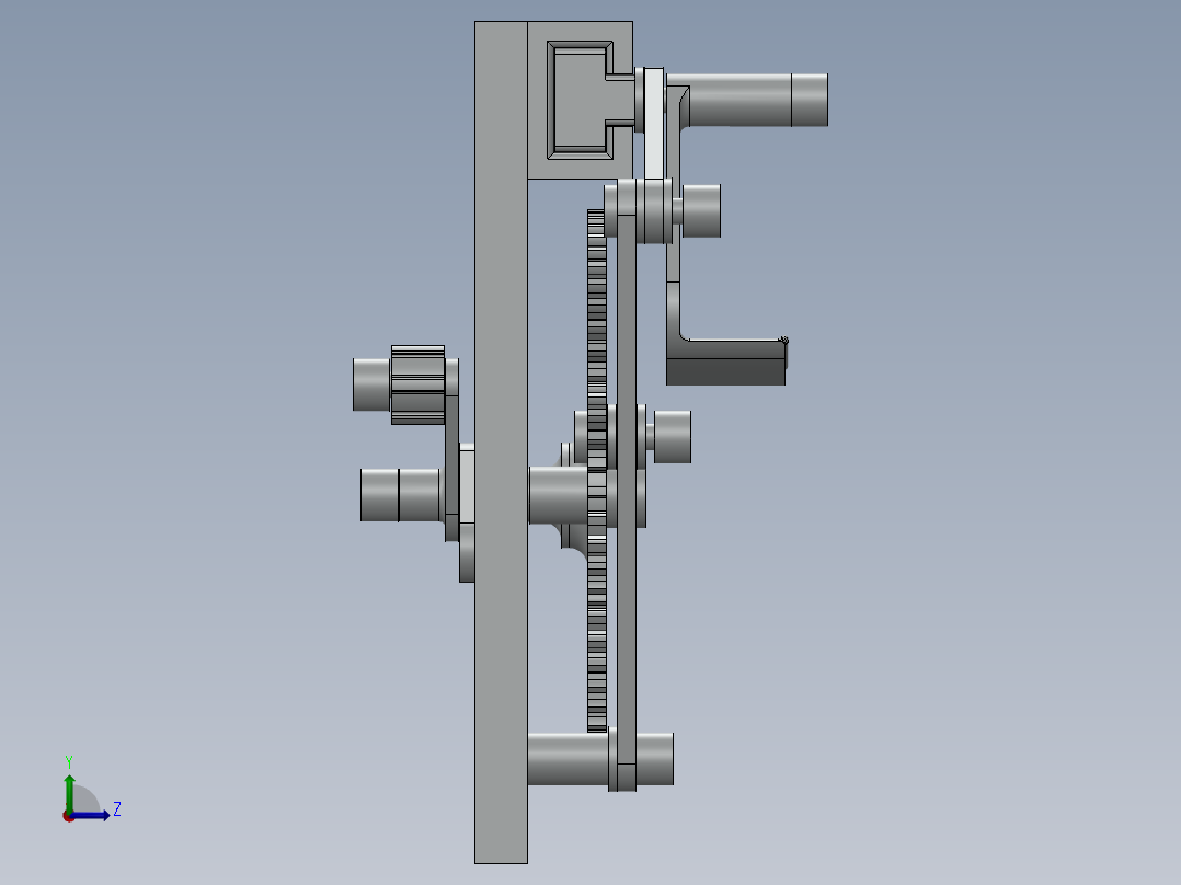快速返回齿轮玩具左视图