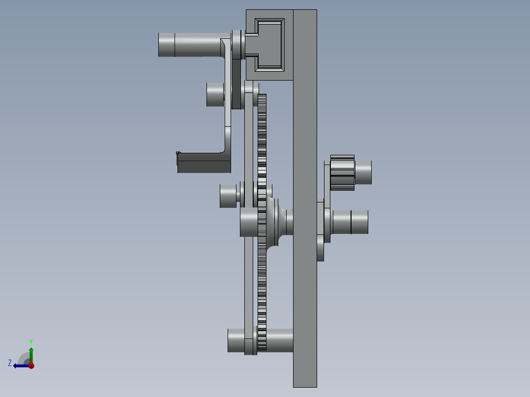 快速返回齿轮玩具右视图