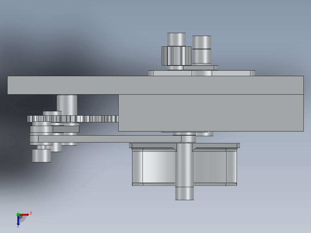 快速返回齿轮玩具俯视图