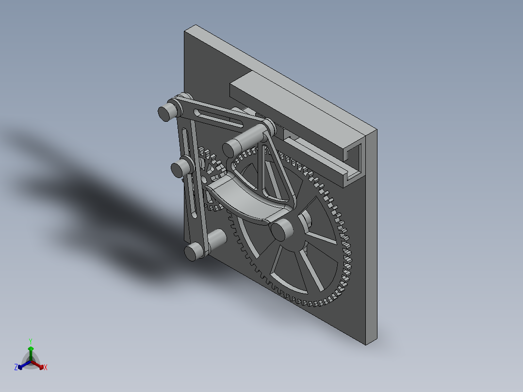快速返回齿轮玩具正等轴测图