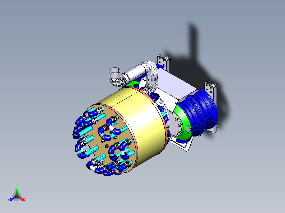 半卡车轮木柴炉热交换器锅炉