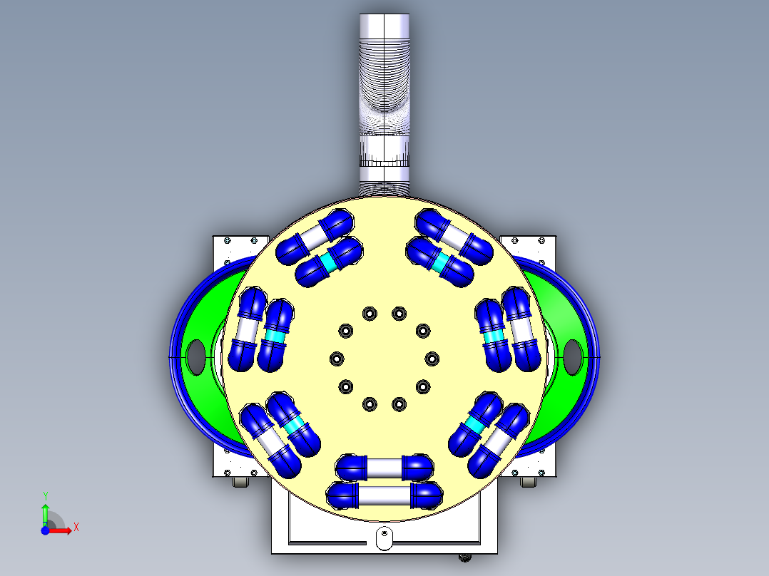 半卡车轮木柴炉热交换器锅炉前视图