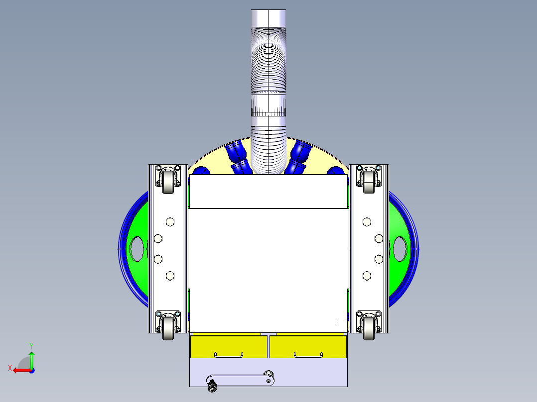 半卡车轮木柴炉热交换器锅炉后视图