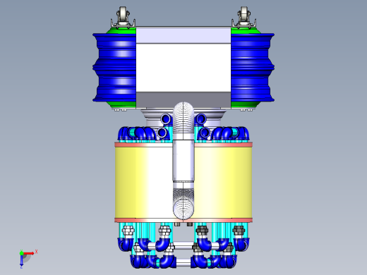 半卡车轮木柴炉热交换器锅炉俯视缩略图