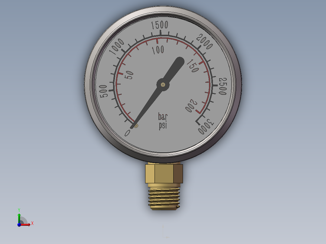 耐震压力表前视图