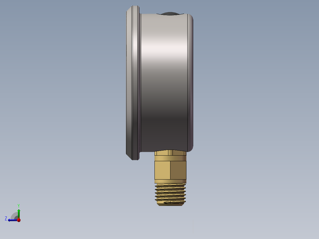 耐震压力表右视图