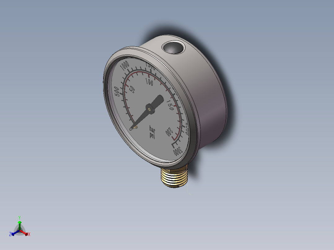 耐震压力表正等轴测图