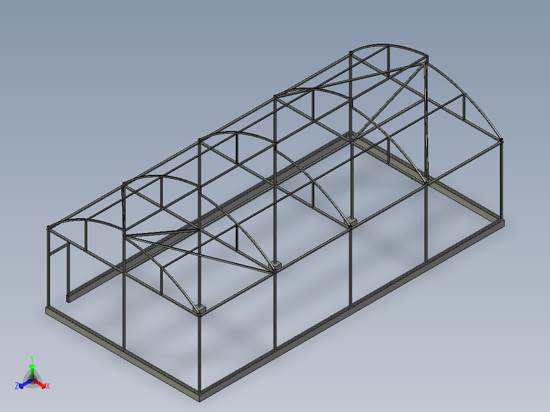 温室6x12米正等轴测图