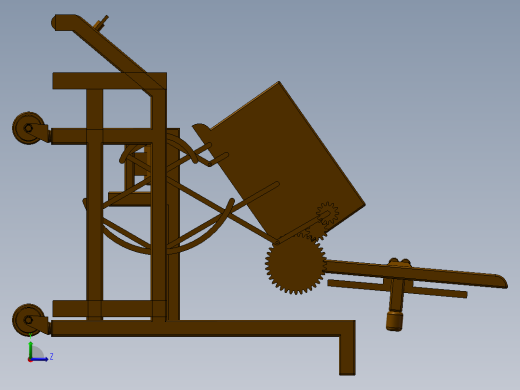 老人椅辅助站立机构参数优化设计 三维模型+10张CAD图纸+说明左视缩略图