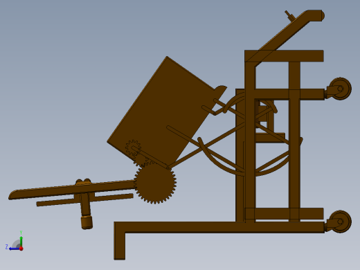 老人椅辅助站立机构参数优化设计 三维模型+10张CAD图纸+说明右视缩略图
