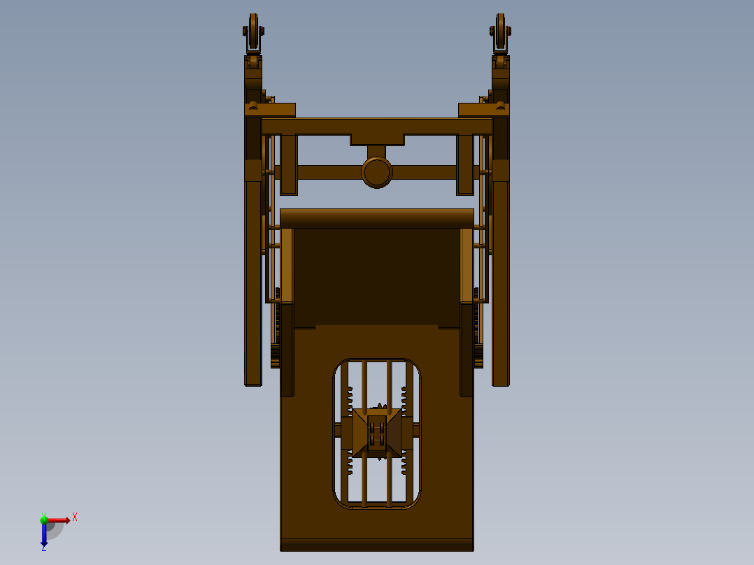老人椅辅助站立机构参数优化设计 三维模型+10张CAD图纸+说明俯视图