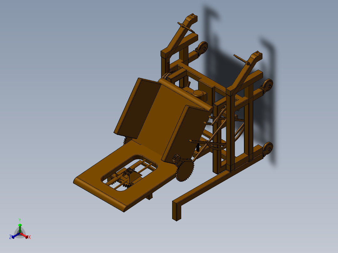 老人椅辅助站立机构参数优化设计 三维模型+10张CAD图纸+说明正等轴测图