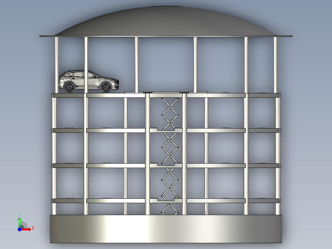 井筒式地下立体车库前视图
