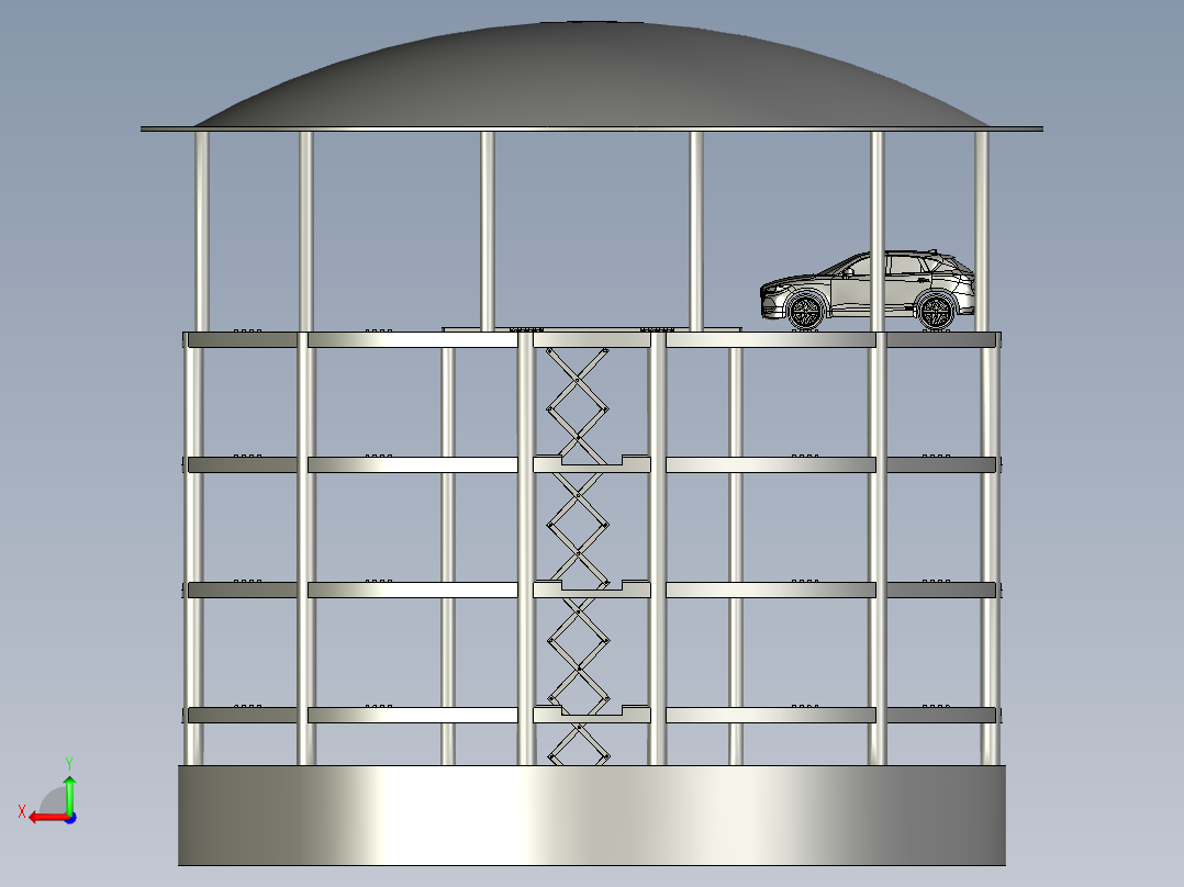 井筒式地下立体车库后视图