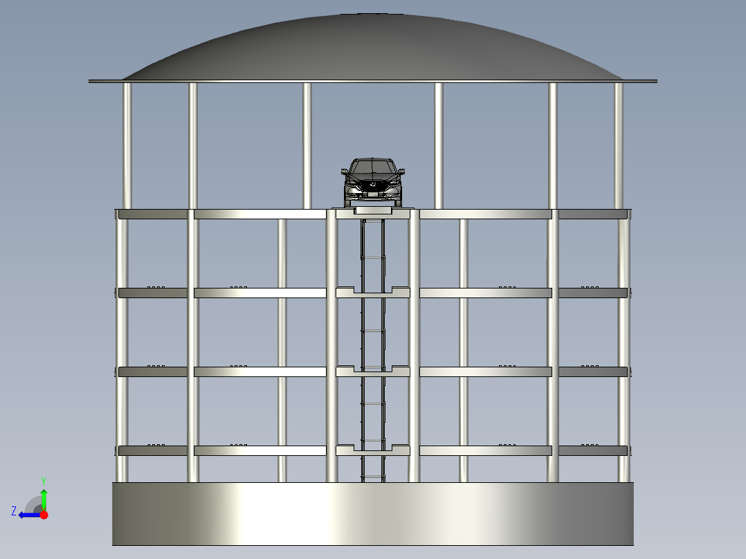 井筒式地下立体车库俯视图