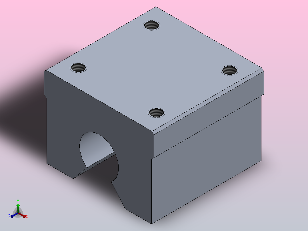 SBS轴用开放式直线轴承(ZNT)正等轴测图