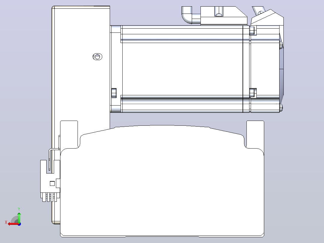 皮带直线轴半封闭可选导轨TPA-HNB-140D-120-L200-RU-Y-P40-N3后视图