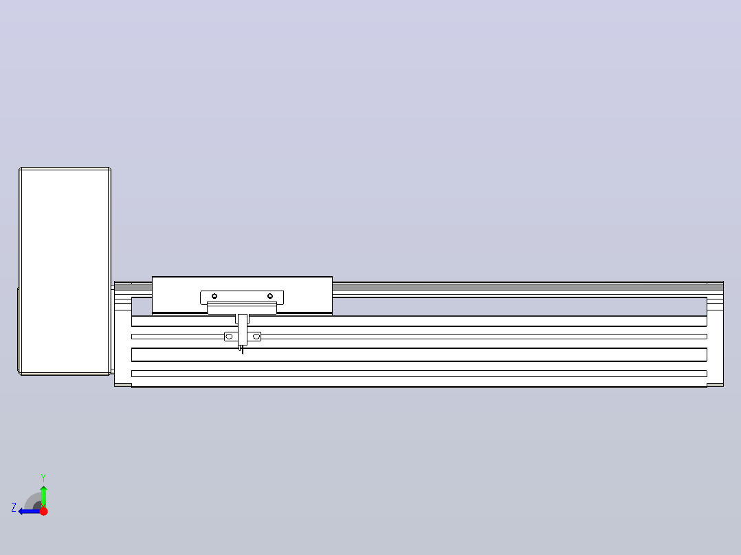 皮带直线轴半封闭可选导轨TPA-HNB-140D-120-L200-RU-Y-P40-N3右视图