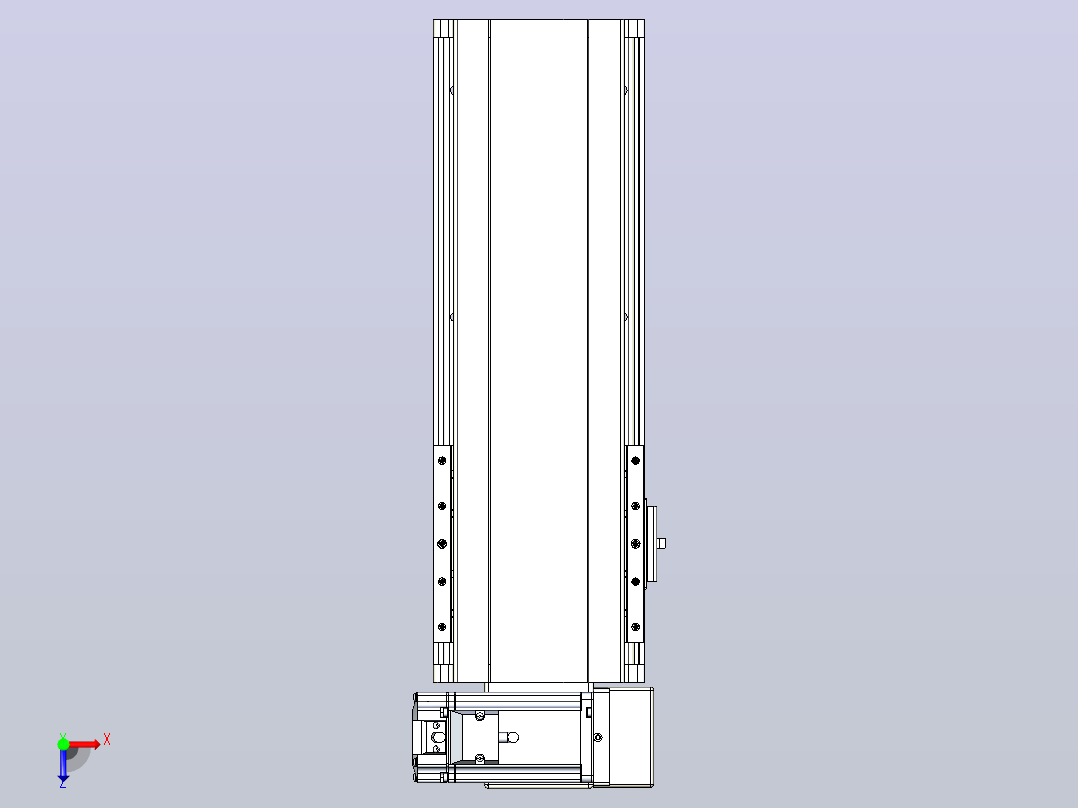 皮带直线轴半封闭可选导轨TPA-HNB-140D-120-L200-RU-Y-P40-N3俯视图