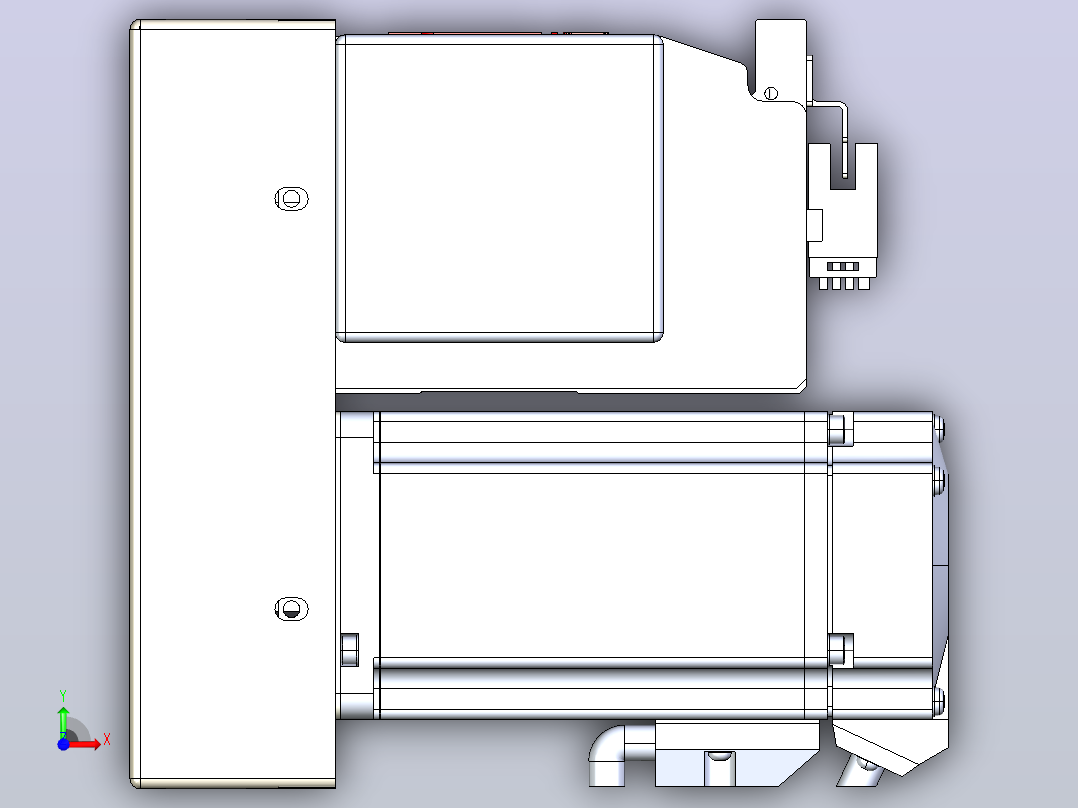皮带直线轴半封闭可选导轨TPA-HNB-120D-110-L50-LP-C-P40-N3前视图