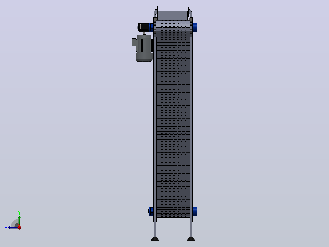 z型SS-316斜输送机右视图