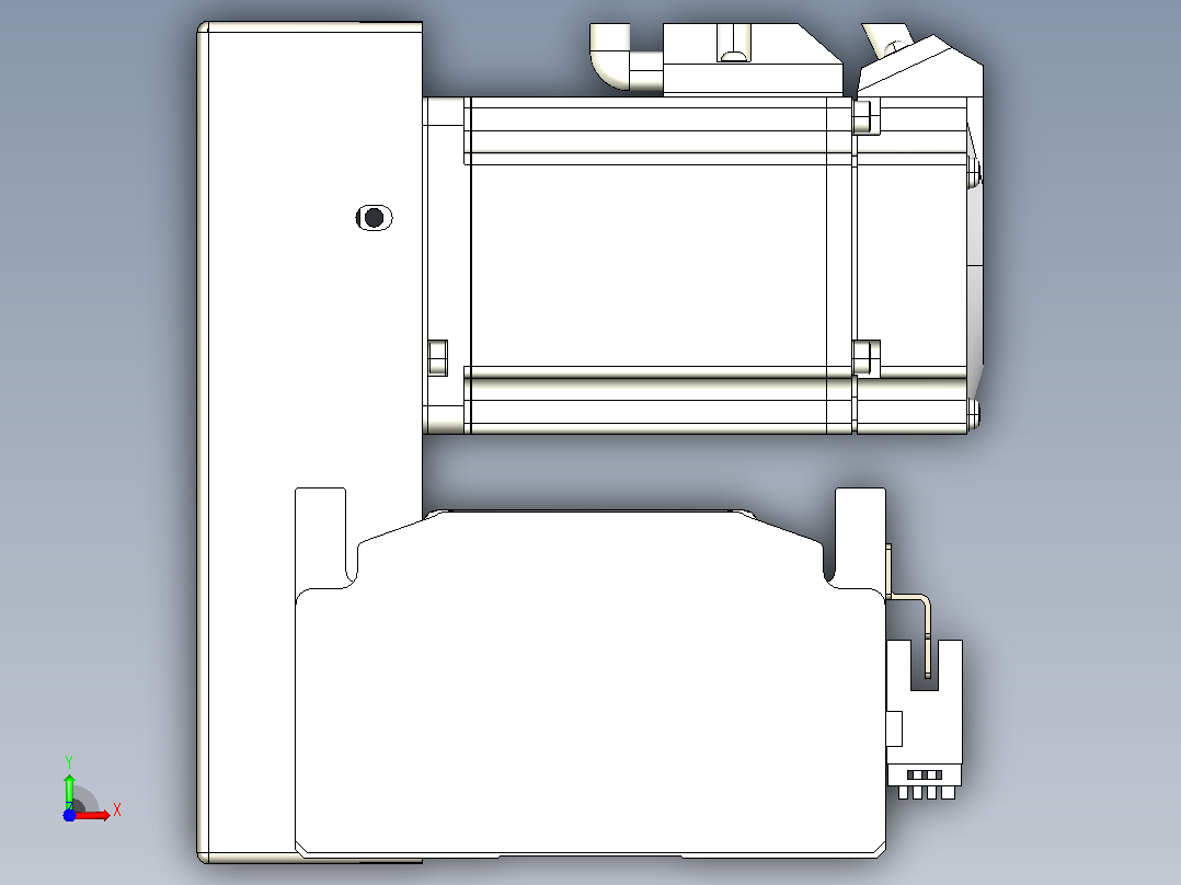 皮带直线轴半封闭可选导轨TPA-HNB-105D-90-L2950-RU-C-P20-N3前视图