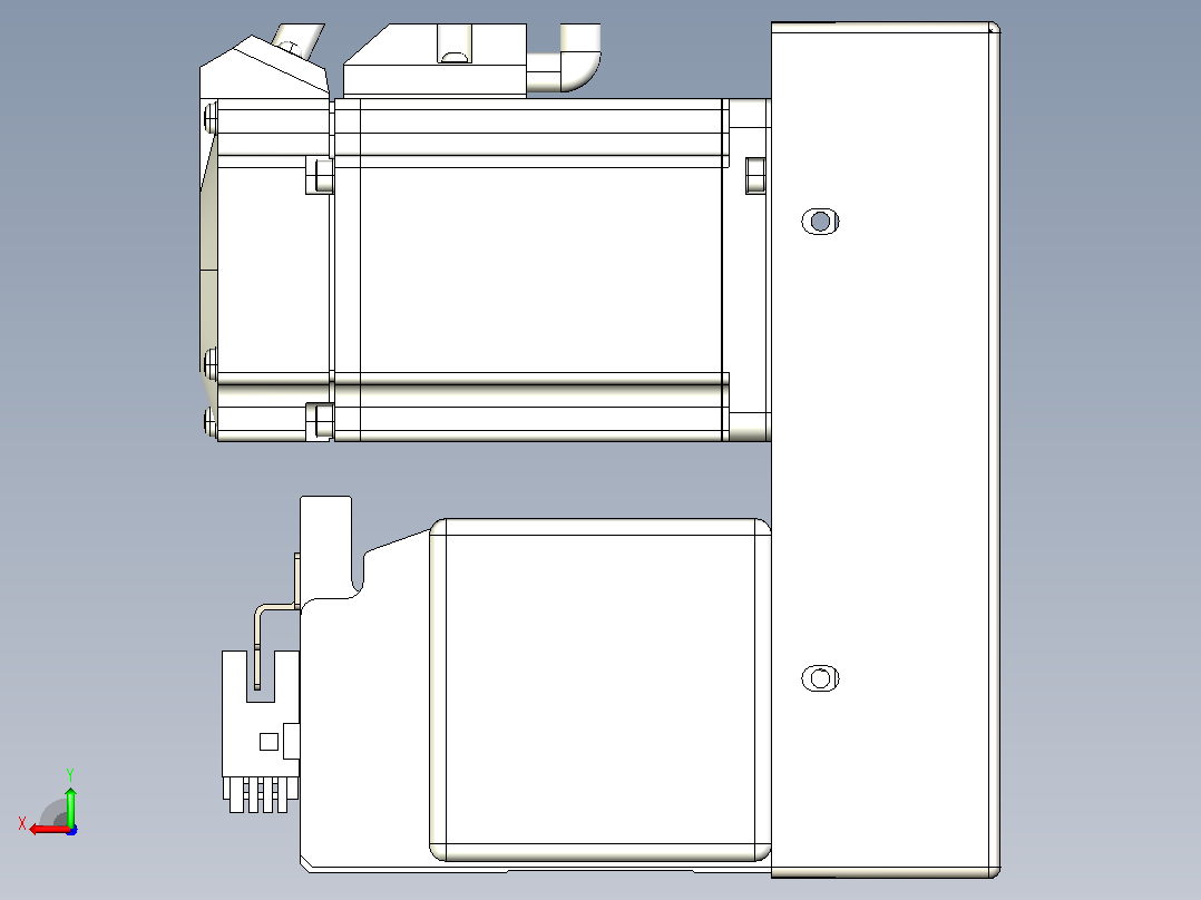 皮带直线轴半封闭可选导轨TPA-HNB-105D-90-L2950-RU-C-P20-N3后视图