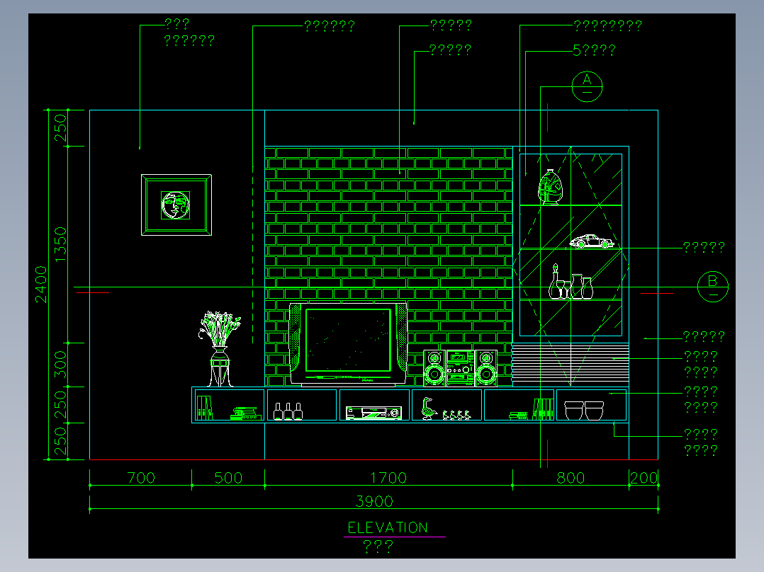 家装类CAD图块(四)-FH01038B