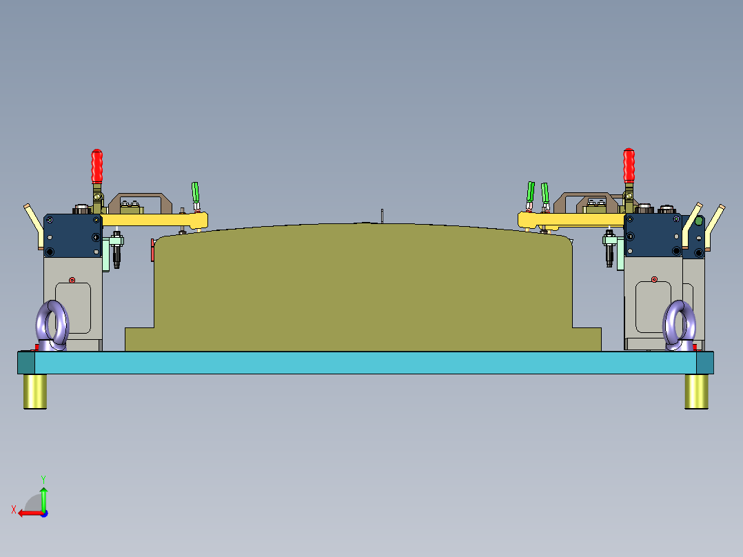 5孔弯曲玻璃检具装配后视图