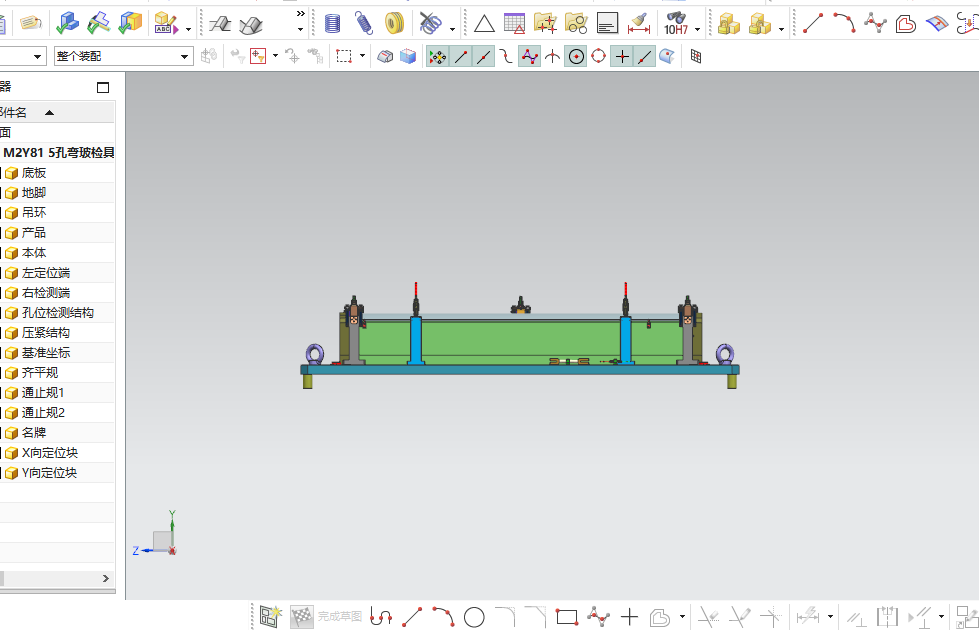 5孔弯曲玻璃检具装配
