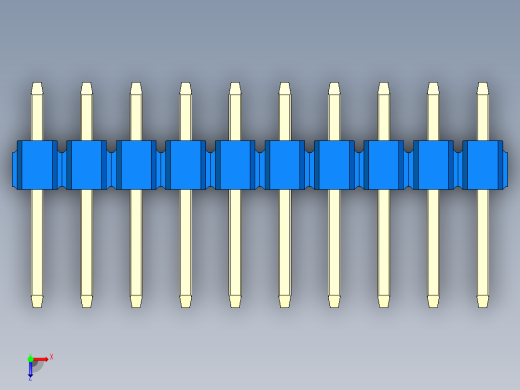 彩色公头100mil（2.54mm）系列-DS1021_blue_2x10p_100mil_Type1_rev1.0俯视缩略图
