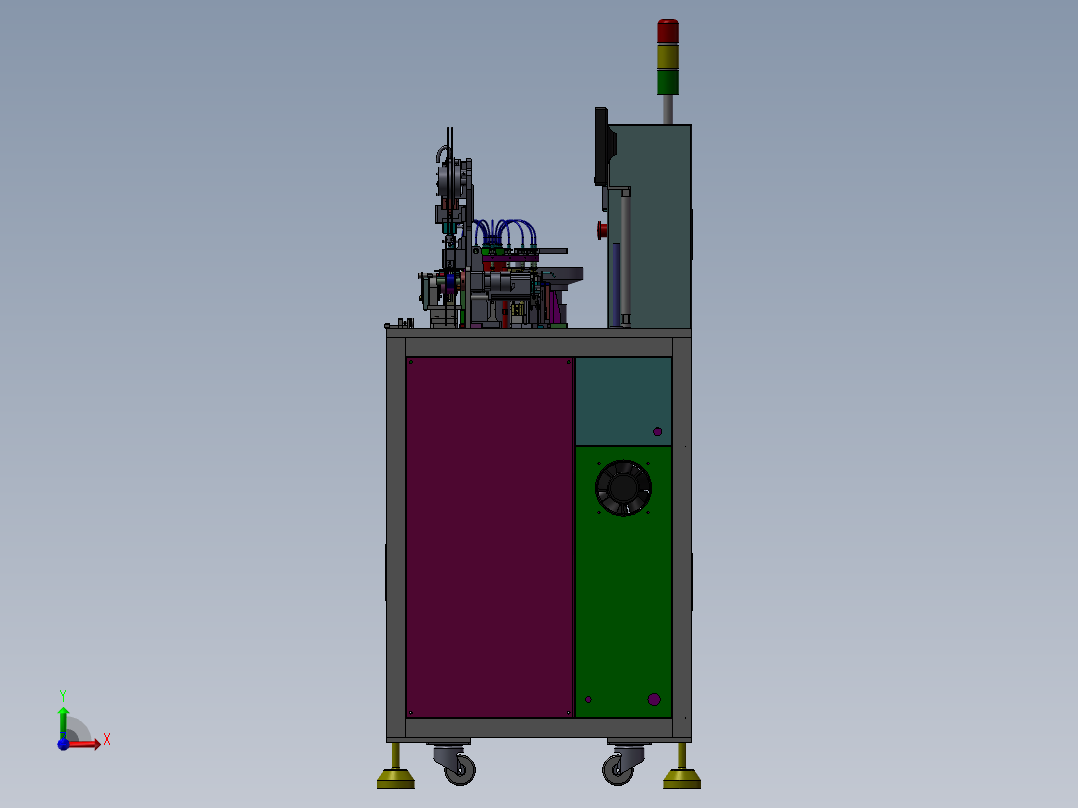 LED高速检测包装机前视图