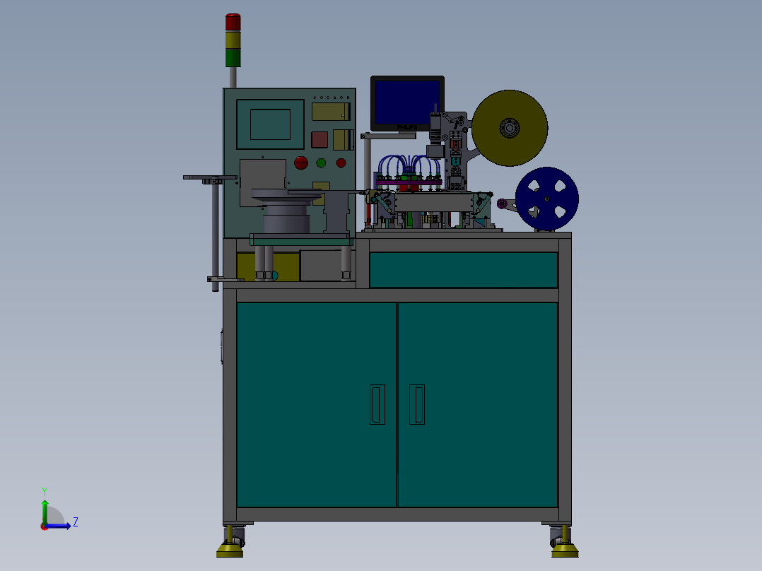 LED高速检测包装机左视图