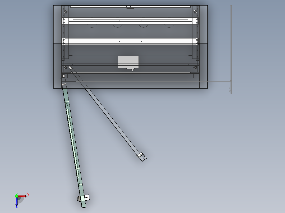靠墙户外电控柜俯视图