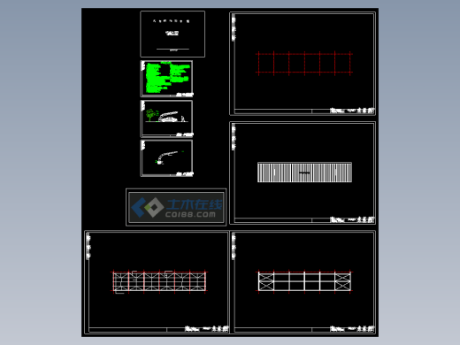 某地区汽车钢结构车棚——方案图纸