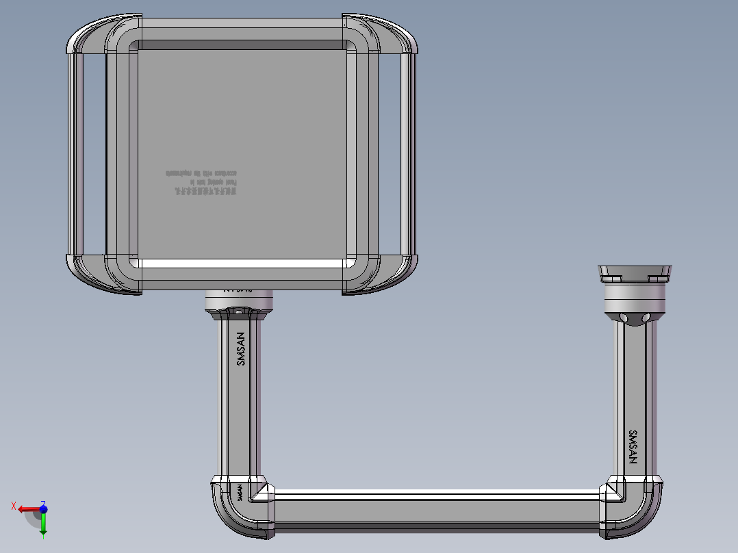 向下旋转底座+转角+转角+箱体连接器+控制箱前视图