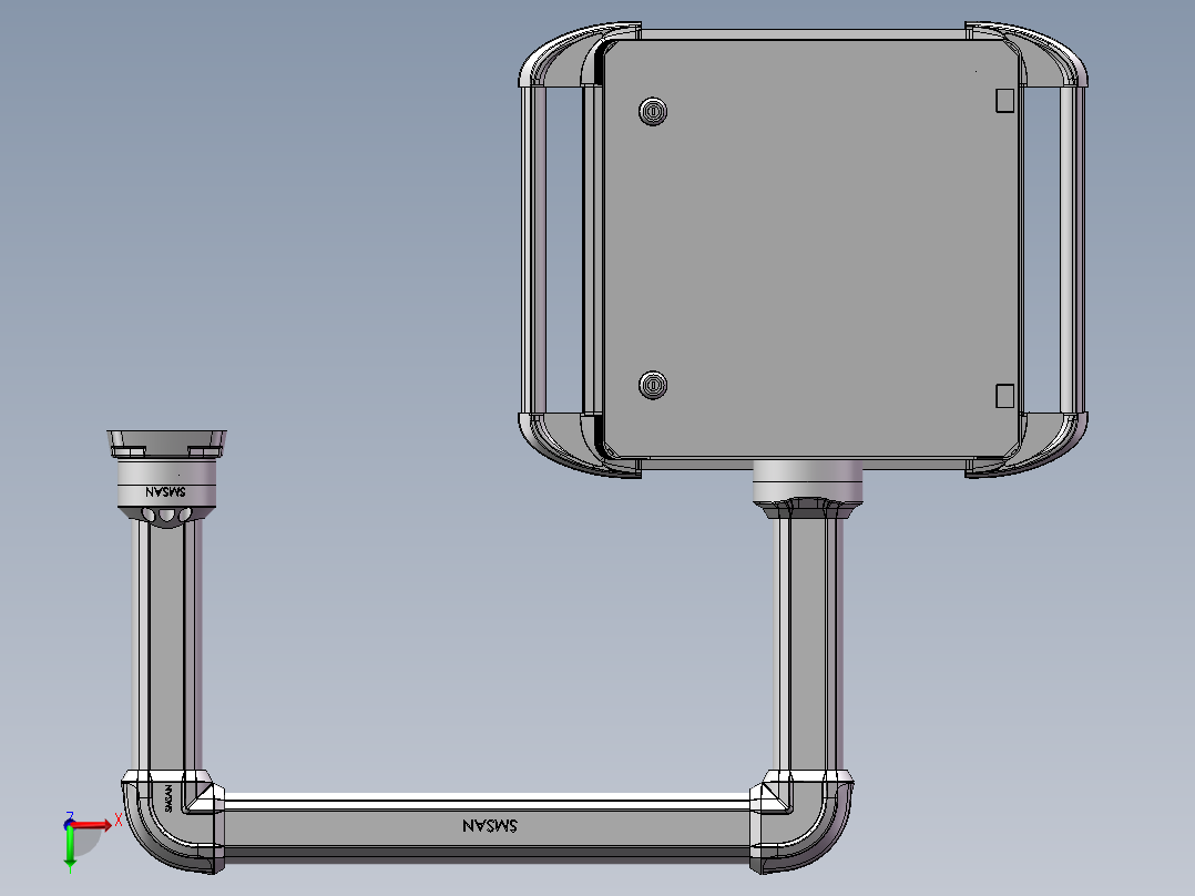 向下旋转底座+转角+转角+箱体连接器+控制箱后视图