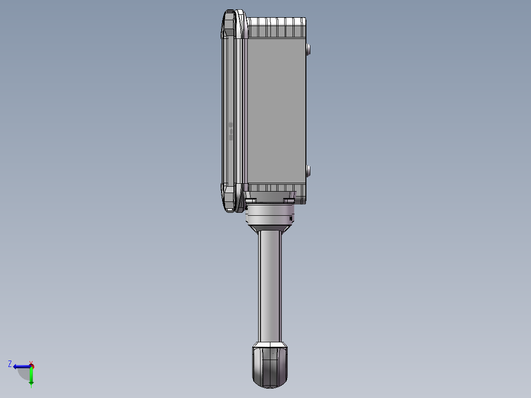 向下旋转底座+转角+转角+箱体连接器+控制箱右视图