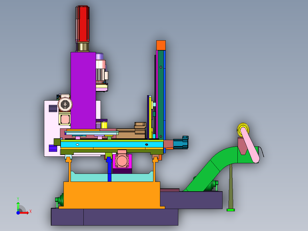 双面升降端面铣床高效铣床前视图