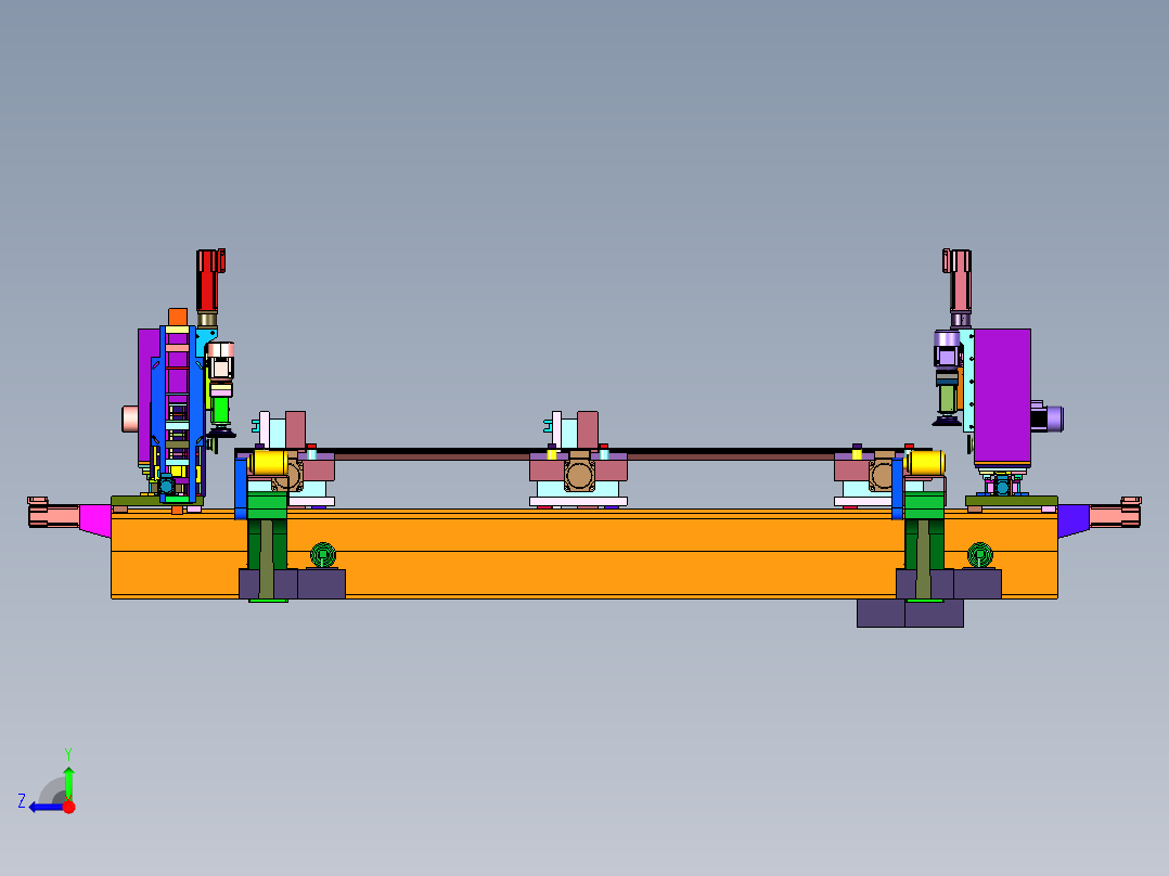 双面升降端面铣床高效铣床右视图