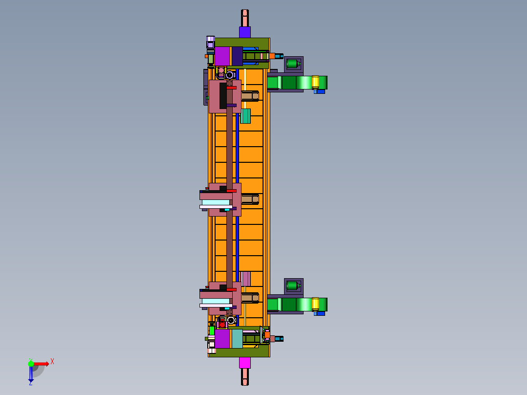 双面升降端面铣床高效铣床俯视图