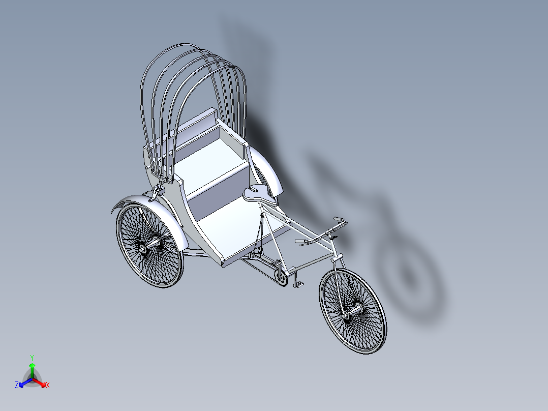 黄包车--igs正等轴测图