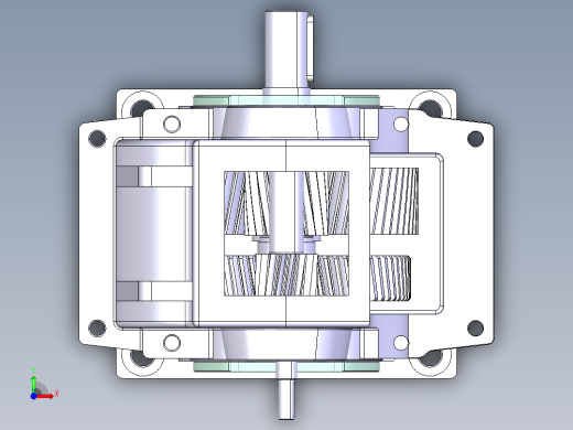 speed reducer gearbox二级斜齿轮减速箱前视缩略图