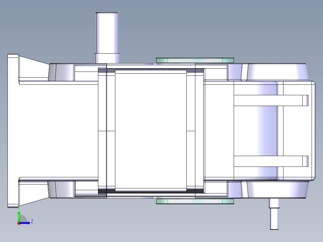speed reducer gearbox二级斜齿轮减速箱左视图