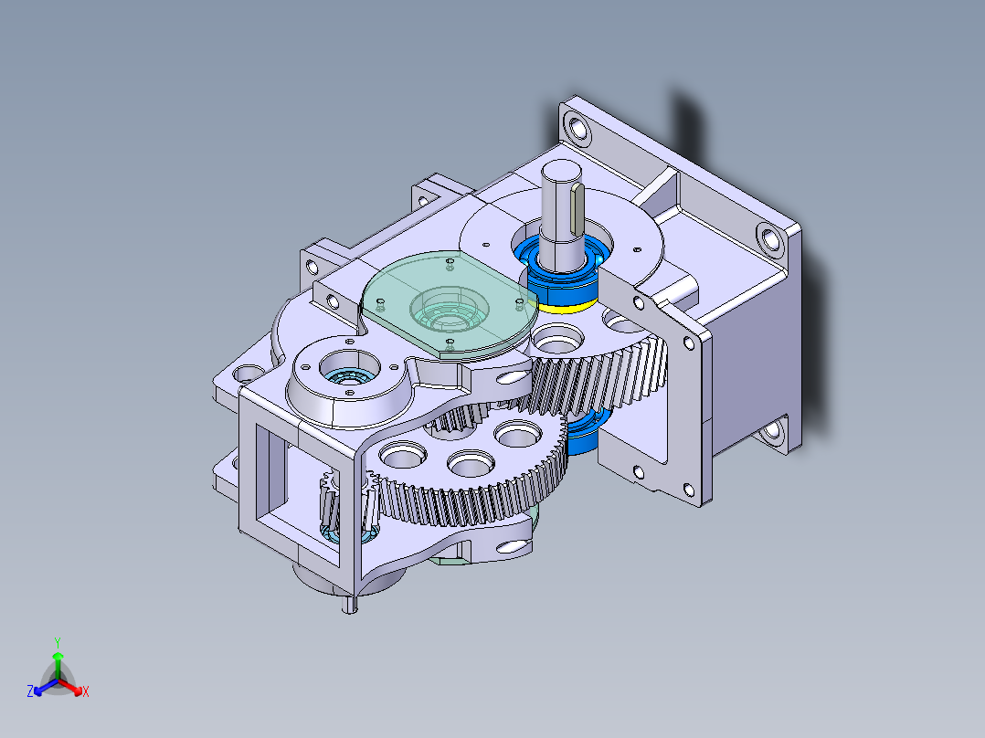 speed reducer gearbox二级斜齿轮减速箱正等轴测图